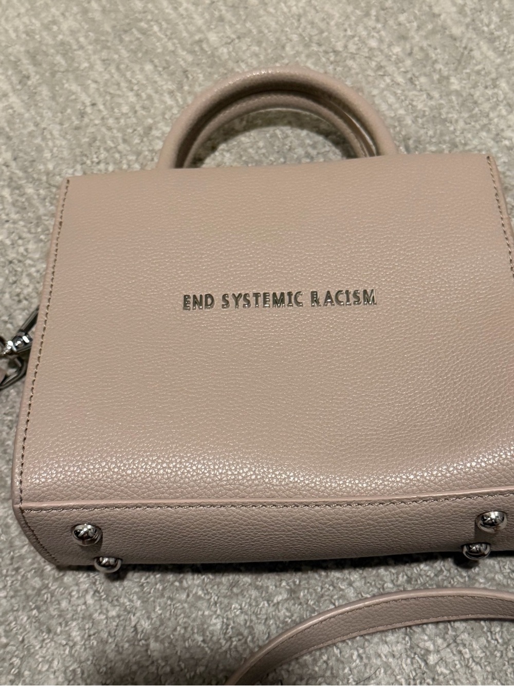 Brandon Blackwood statement Embossed taupe Top-Handle Bag